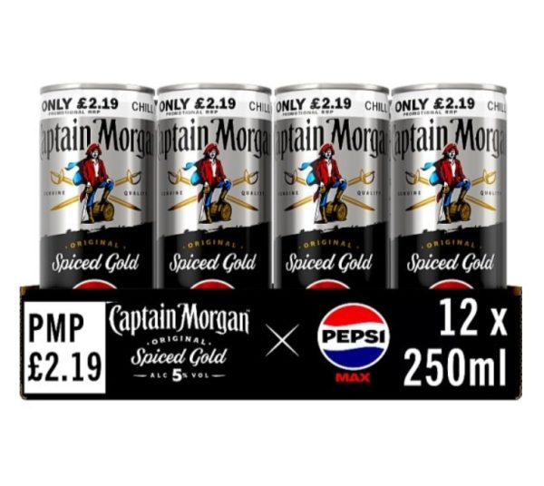 Captain Morgan Max £2.19Pm 12X250ML