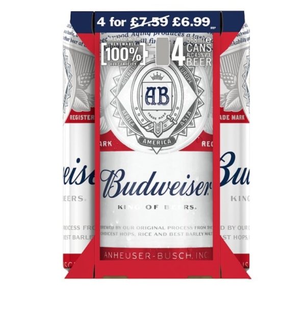 Budweiser Pint Pm £6.99 6X4X568ML